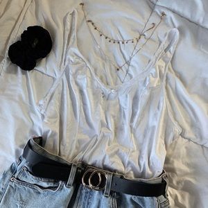 vintage white lace tank